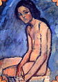 阿梅代奥·莫迪利亚尼《坐著的女孩》，1909年，私人收藏