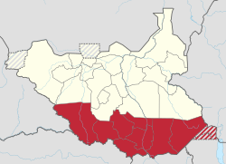 赤道大区在南苏丹的位置