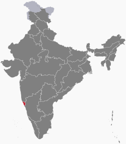 果阿邦（紅色）在印度的位置