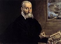 艾爾·葛雷柯的《朱利奧·克羅維奧肖像畫（義大利語：Ritratto di Giulio Clovio）》，62 × 84cm，約作於1571－1572年，來自法爾內塞家族的藏品[39]
