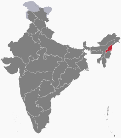那加蘭邦在印度的位置