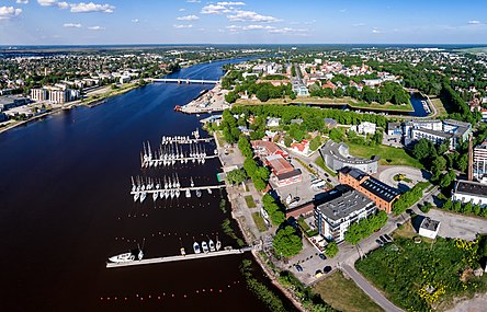 The river in Pärnu, near its discharge into the Baltic Sea