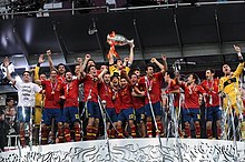 Spain players celebrating