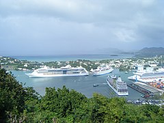Tourism trade in Castries Harbor