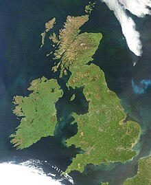ヨーロッパ内でのイギリス諸島の位置