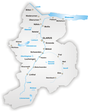 格拉魯斯州 Glarus地圖