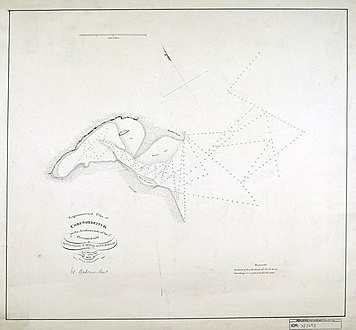 ‘Trigonometrical plan of Core Shedeitch [Khor Shaqiq] on the Arabian side of the Persian Gulf’ by G.B. Brucks (1823)