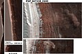 火星雪崩与剩余的残骸图(HiRISE 2008)
