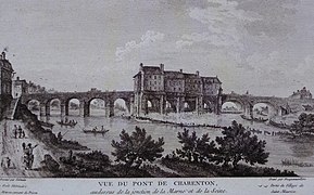 Le pont de Charenton vers 1750. Archives municipales.