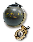 The OSS A Beano grenade; a compass hidden in a uniform button