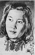 Liao Jingwen (1943) Size:unknown Medium: Ink on paper Painting of Liao Jingwen finished in 1943 when Liao had just begun working for Xu at the China Academy of Art.