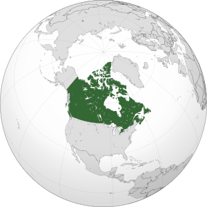 Le Canada en Amérique du Nord.