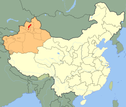 克拉玛依市在中国新疆的地理位置