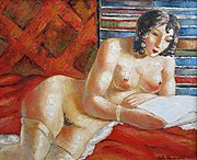 Half-lying female nude on the couch (1934)
