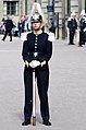 Female soldier from the Life Guards standing outside Stockholm Palace. 30 April 2012 (king's birthday).