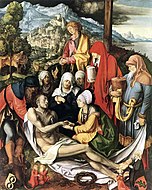杜勒的《哀悼基督（英语：Lamentation of Christ (Dürer, Munich)）》，151 × 121cm，約作於1498-1500年，路德維希一世於1598-1607年間購買[21]