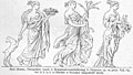 罗雪尔（Roscher）描绘的三位时序女神浮雕印象图