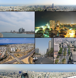 From top left: Tel Aviv, Herzliya, Bat Yam, Netanya, Ashdod, Rishon LeZion, Southern Suburbs of Tel Aviv.