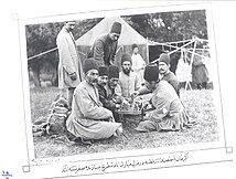 Iranian courtiers of the Qajar dynasty playing chess in Mazandaran.