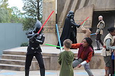 The Seventh Sister and Darth Vader dueling young padawans in Trials of the Temple