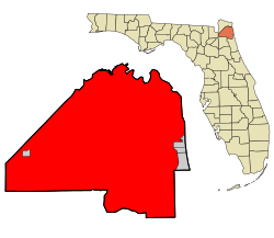傑克孫維在杜瓦爾縣和佛羅里達州的位置