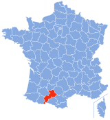 Localisation de la Haute-Garonne