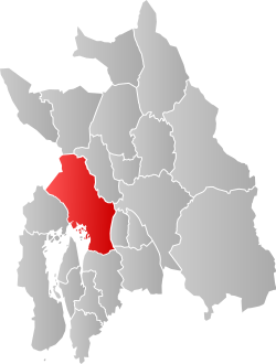 Oslo highlighted in red within Akershus County