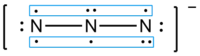 叠氮根离子的结构，蓝框内表示的是大π键