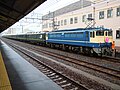 団体専用臨時列車として使用されるトワイライトエクスプレスの車両（山陽本線 下関駅 2012年6月15日）