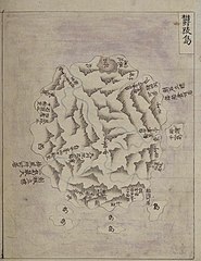 《広輿図》鬱陵島圖。18世紀的朝鮮地图