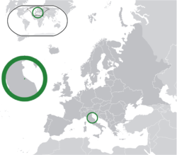 圣马力诺的位置（绿色） 欧洲（深灰色）  —  [圖例放大]