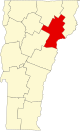 State map highlighting Caledonia County