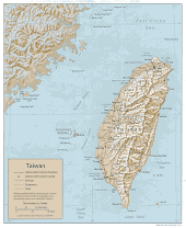 Relief map of Taiwan