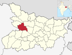 Location of Saran district in Bihar