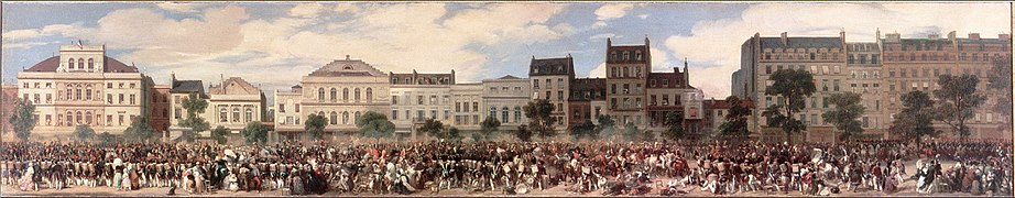 Attentat de Fieschi, le 28 juillet 1835 (par Eugène Lami, 1845, château de Versailles).