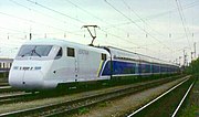 原高鐵局計畫之列車──歐鐵列車於歐陸慕尼黑運轉概念圖，此類歐系機車的特色均為平穩。
