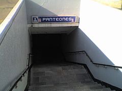 Entrance to Panteones station subway.