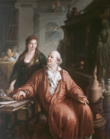 The chemist Pierre-François Tingry [fr] in his laboratory, with his wife. 1803