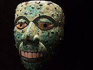 綠松石摩賽克的面具，墨西哥，公元 1400-1500 年