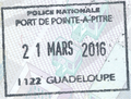 瑞典護照上的皮特爾角城港（瓜德羅普）入境印章