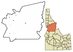 Location of Grangeville in Idaho County, Idaho.