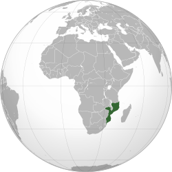 モザンビークの位置