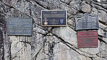 Discovery plaques located near the entrance of Machu Picchu