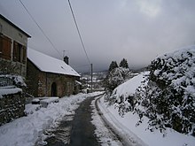 Les Graillots, rue de la Cure, Anost sous la neige
