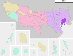 Location of Kōtō in Tokyo