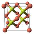 Unit cell, ball and stick model of copper(I) fluoride