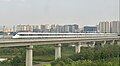 郑机城际铁路使用的CRH6A驶入郑州东站