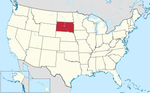 地图中高亮部分为南达科他州