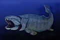 鄧氏魚体长6米，是两种體型最大的盾皮魚之其一，為凶猛的海洋顶级掠食者