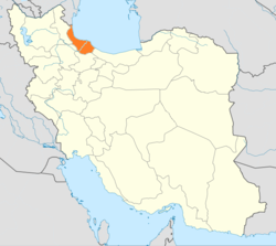 今吉蘭省为吉蘭共和國声称拥有的领土，图为吉蘭省在伊朗的位置